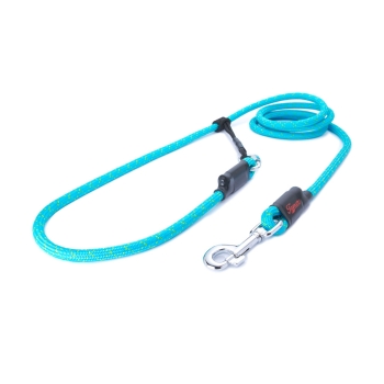 Preview: EASYLONG Hundeleine - L - 4m - blau mit grünen Stichen